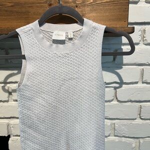 Cyrus White Textured Sleeveless Top